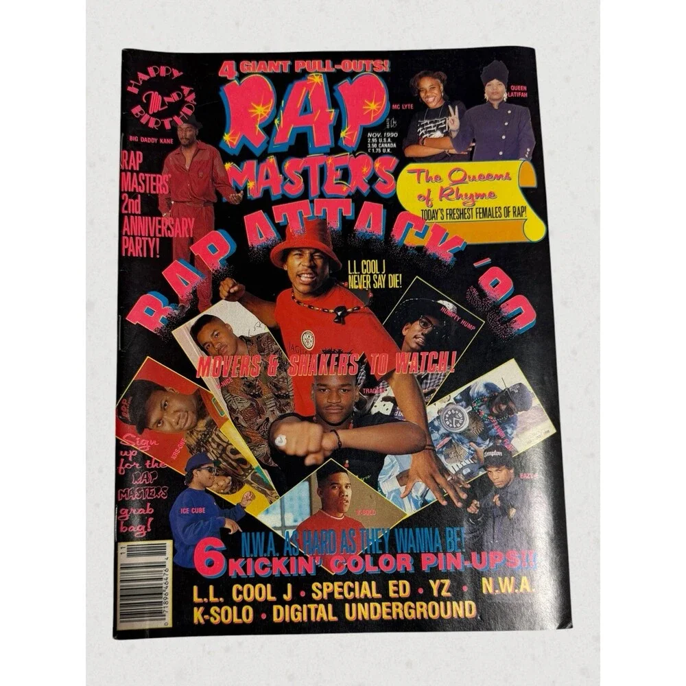 Vintage Rap Masters Magazine November 1990 LL Cool J NWA Queen Latifah RARE